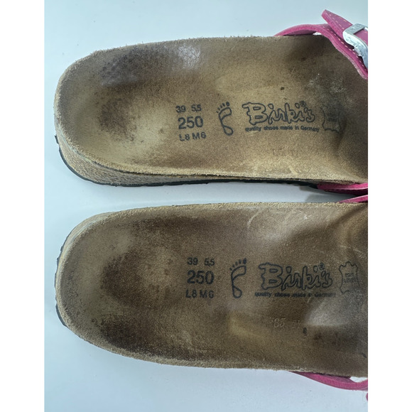 Birk's x Birkenstock Piazza Strappy Buckle Sandals Pink Slip On Womens US Size 8 - Picture 11 of 15